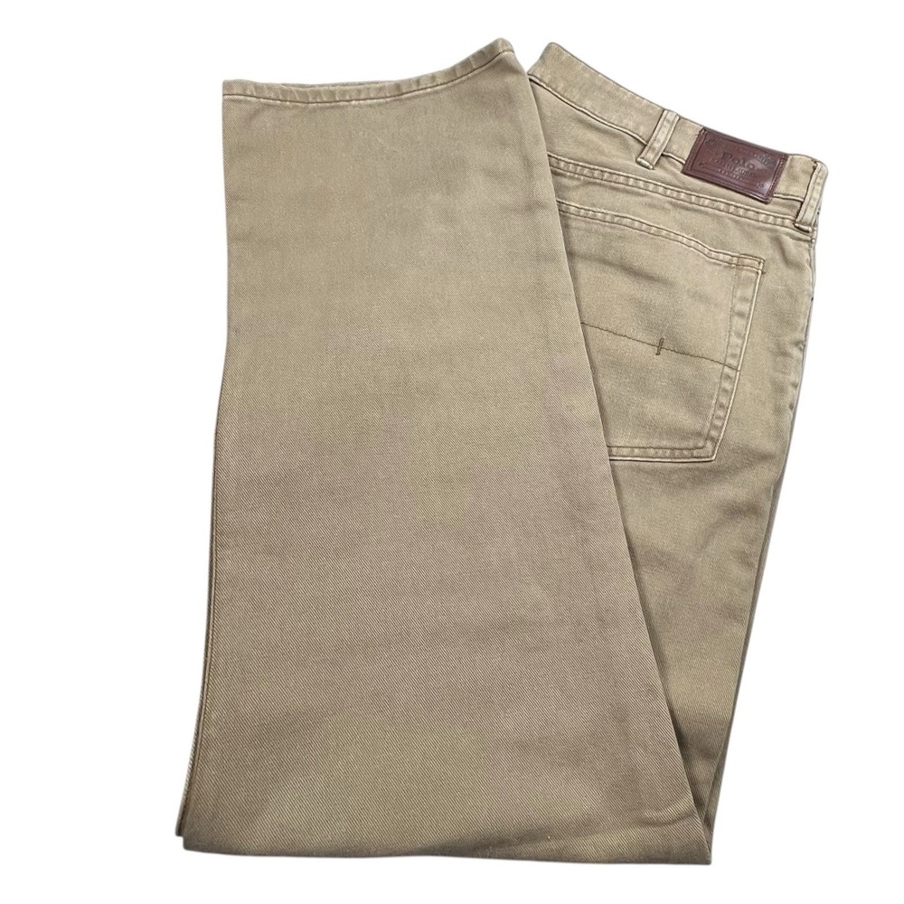 Polo Ralph Lauren Mens 40X30 Brown Straight Leg Cotton‎ Denim Jeans